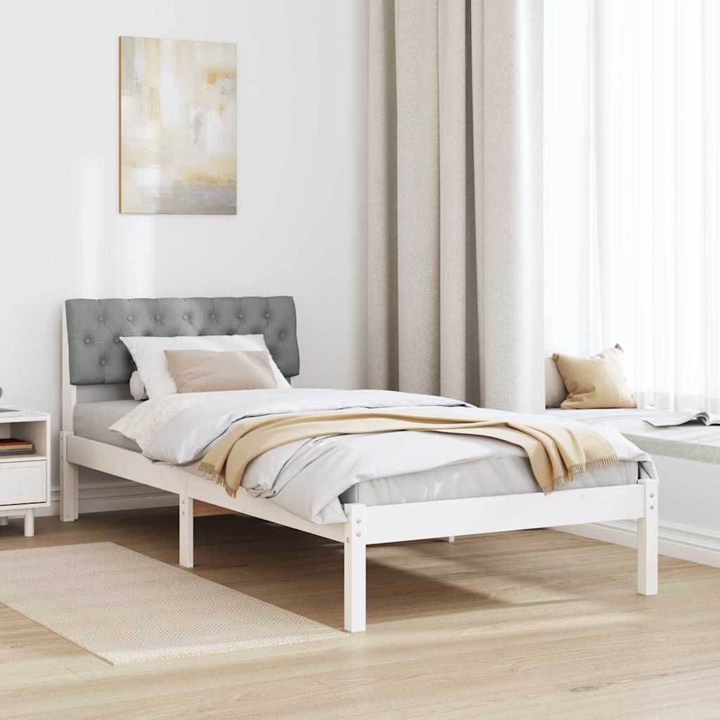 vidaXL Σκελετός Κρεβατιού Λευκό και ανοιχτό γκρι 90 x 200 cm