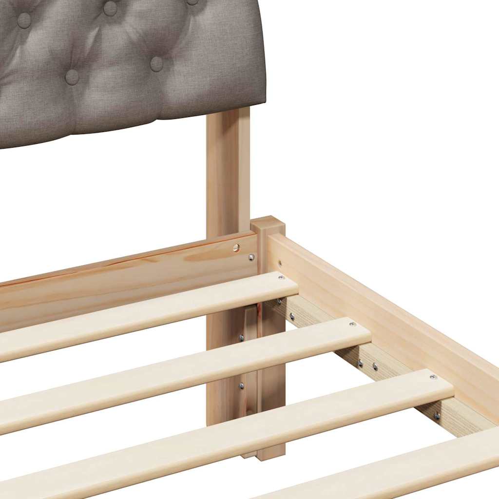 vidaXL Σκελετός Κρεβατιού Καφέ και ταμπά 75 x 190 cm Μασίφ ξύλο πεύκου