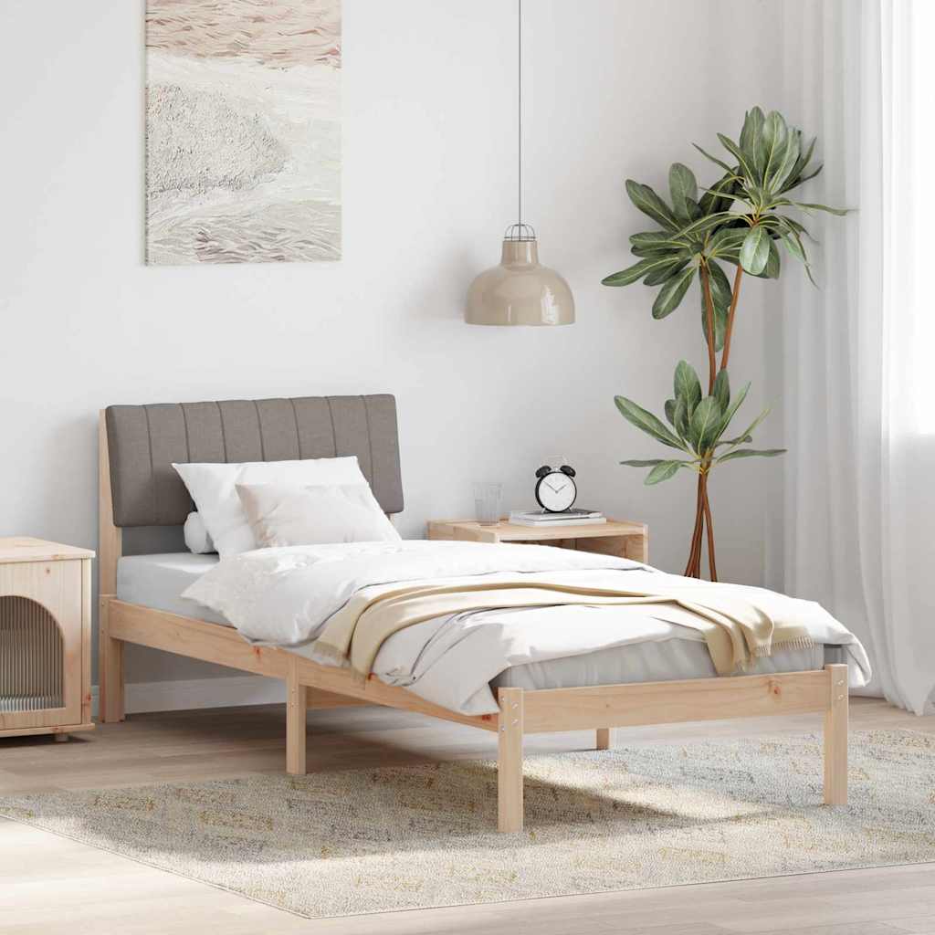 vidaXL Σκελετός Κρεβατιού Καφέ και ταμπά 75 x 190 cm Μασίφ ξύλο πεύκου