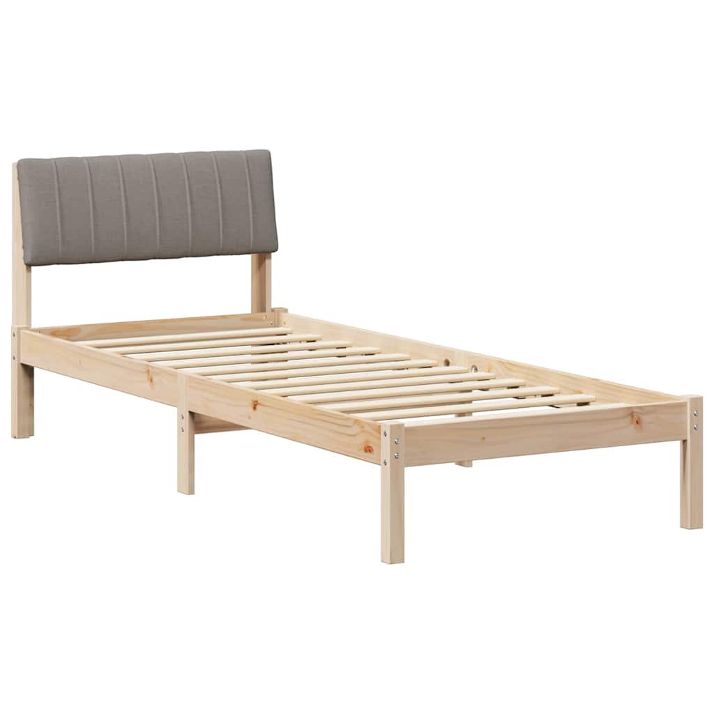 vidaXL Σκελετός Κρεβατιού Καφέ και ταμπά 75 x 190 cm Μασίφ ξύλο πεύκου