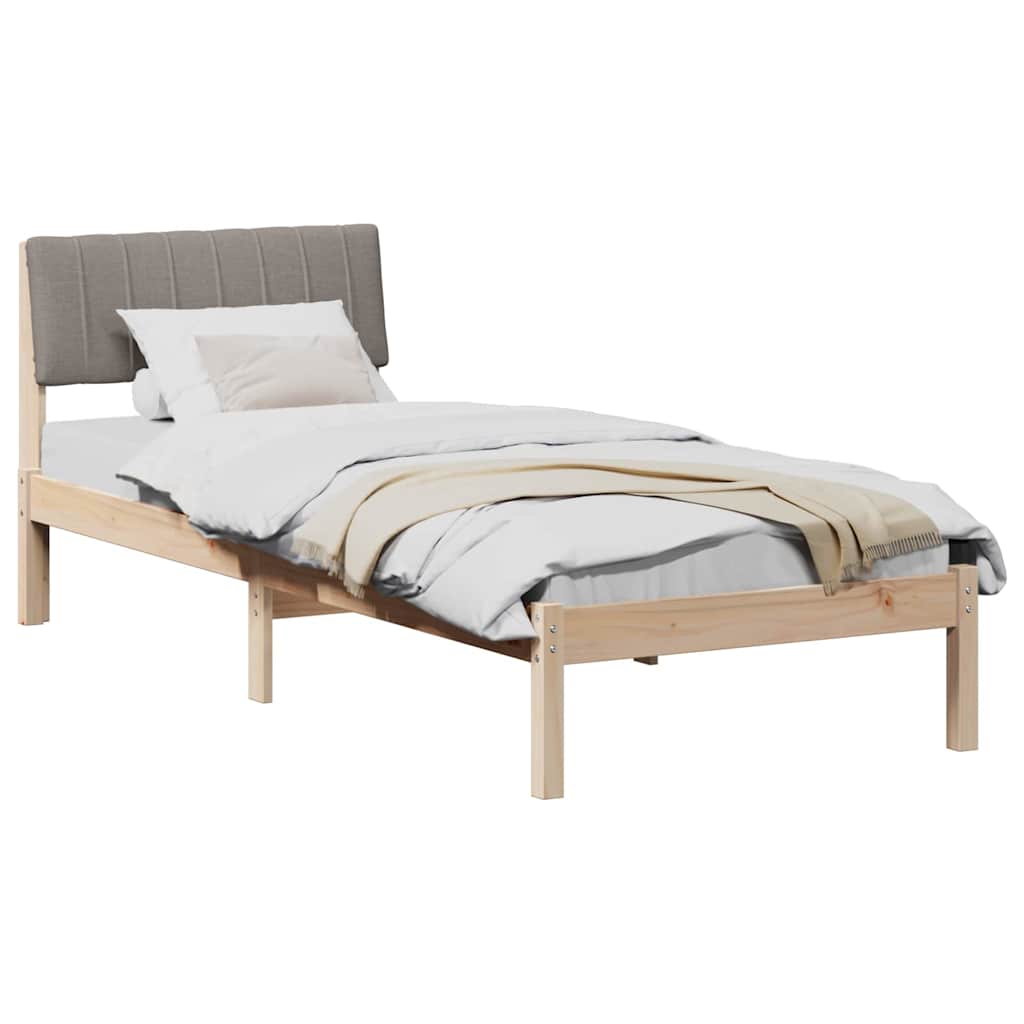 vidaXL Σκελετός Κρεβατιού Καφέ και ταμπά 75 x 190 cm Μασίφ ξύλο πεύκου