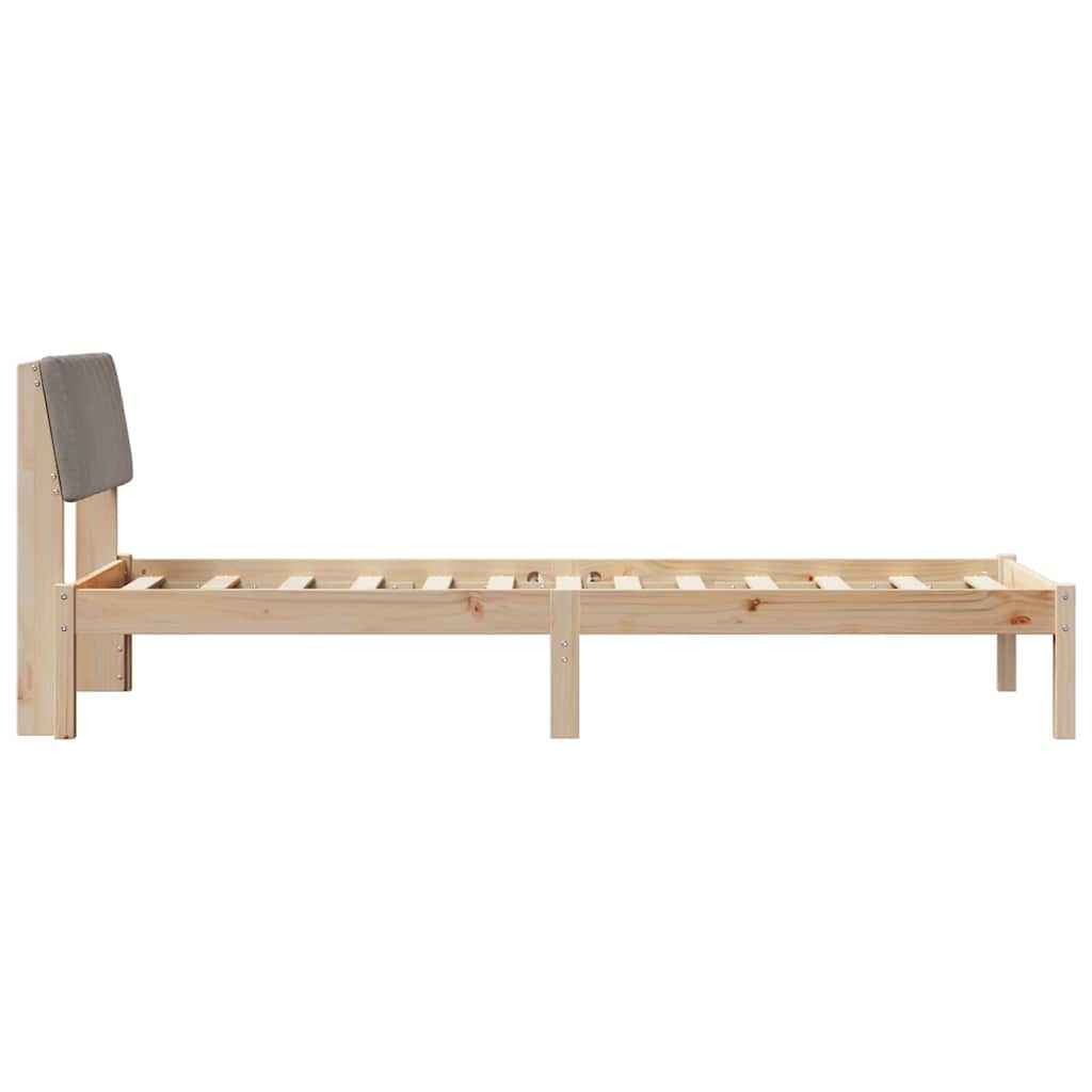vidaXL Σκελετός Κρεβατιού Καφέ και ταμπά 75 x 190 cm Μασίφ ξύλο πεύκου