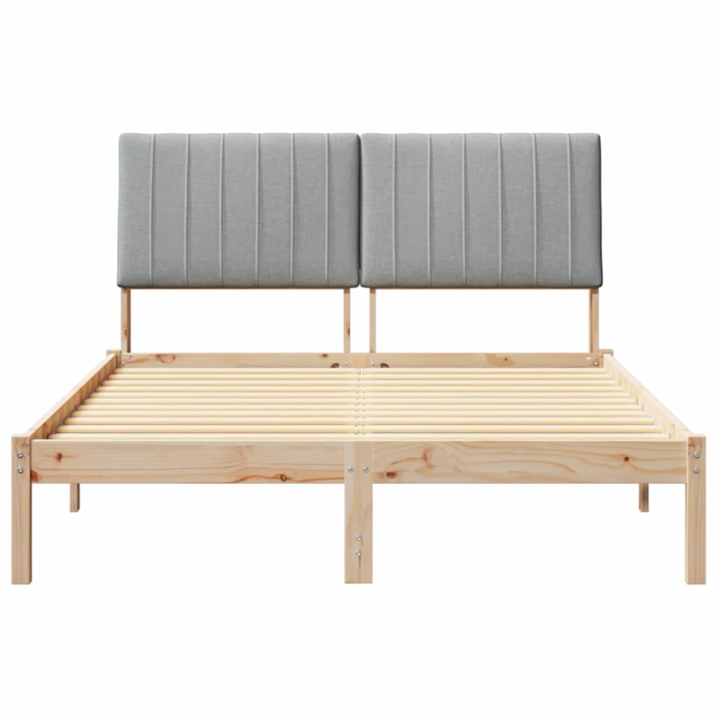 vidaXL Σκελετός Κρεβατιού Καφέ 135 x 190 cm Στερεά ξυλεία πεύκου