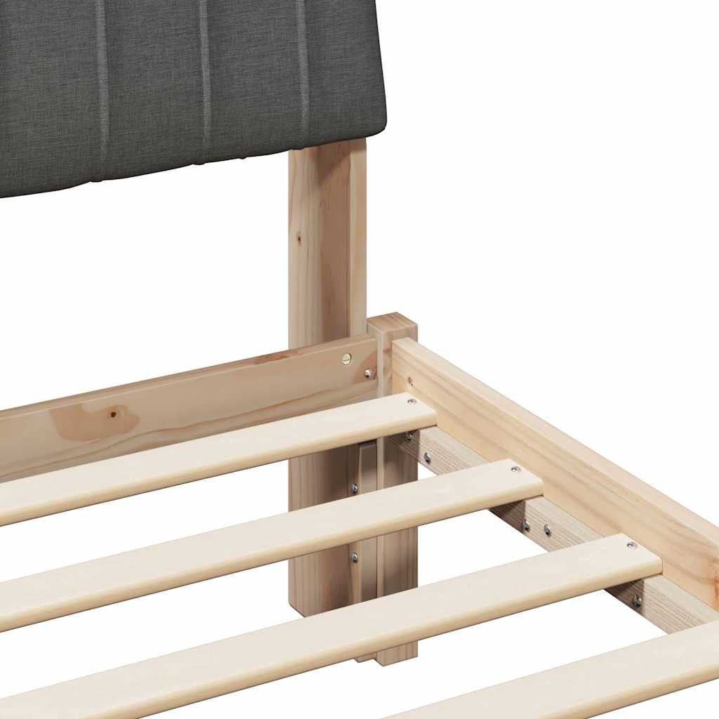 vidaXL Σκελετός Κρεβατιού Καφέ 135 x 190 cm Στερεά ξυλεία πεύκου