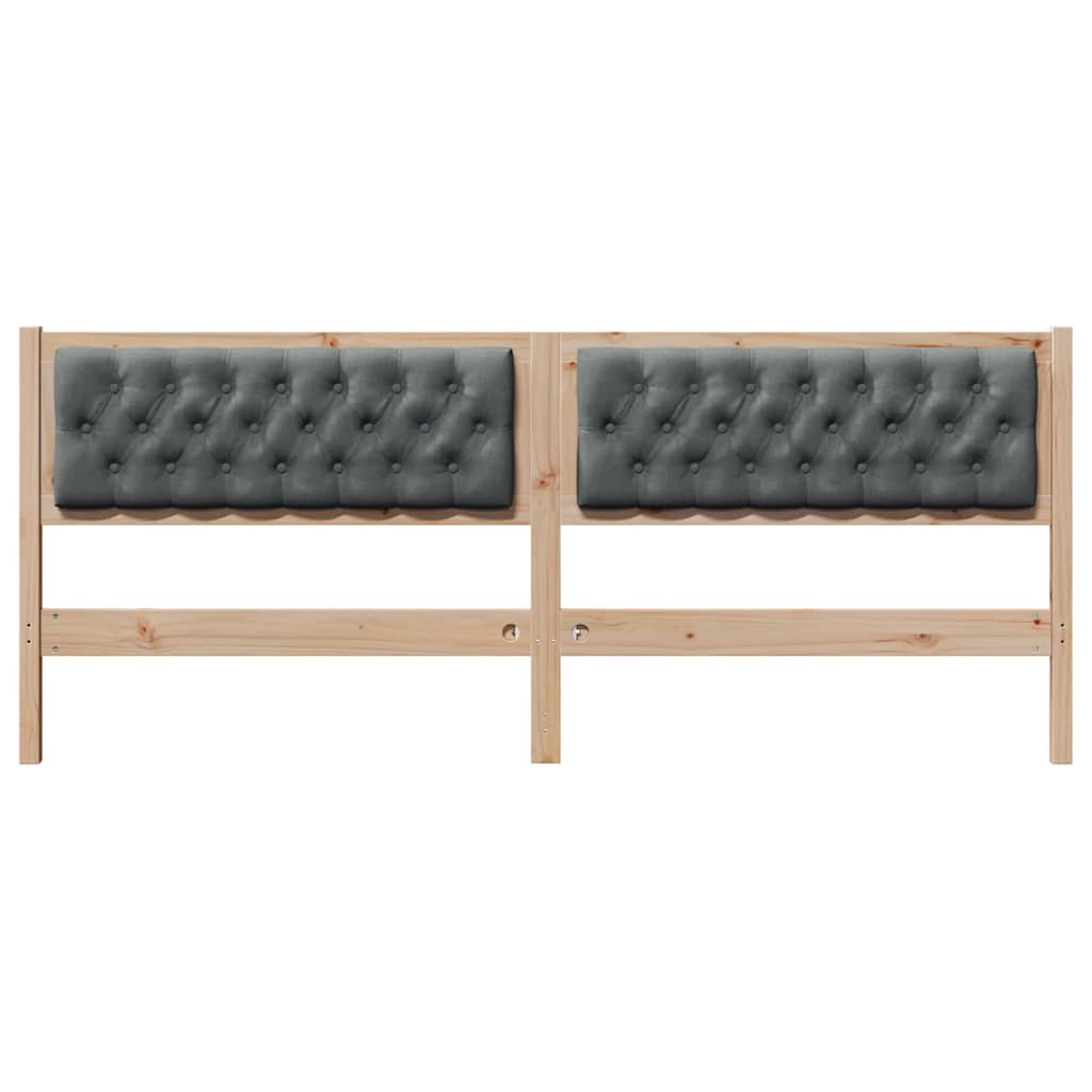 vidaXL Κεφαλάρι Άλλο Καφέ και σκούρο γκρι 200 cm Μασίφ ξύλο πεύκου