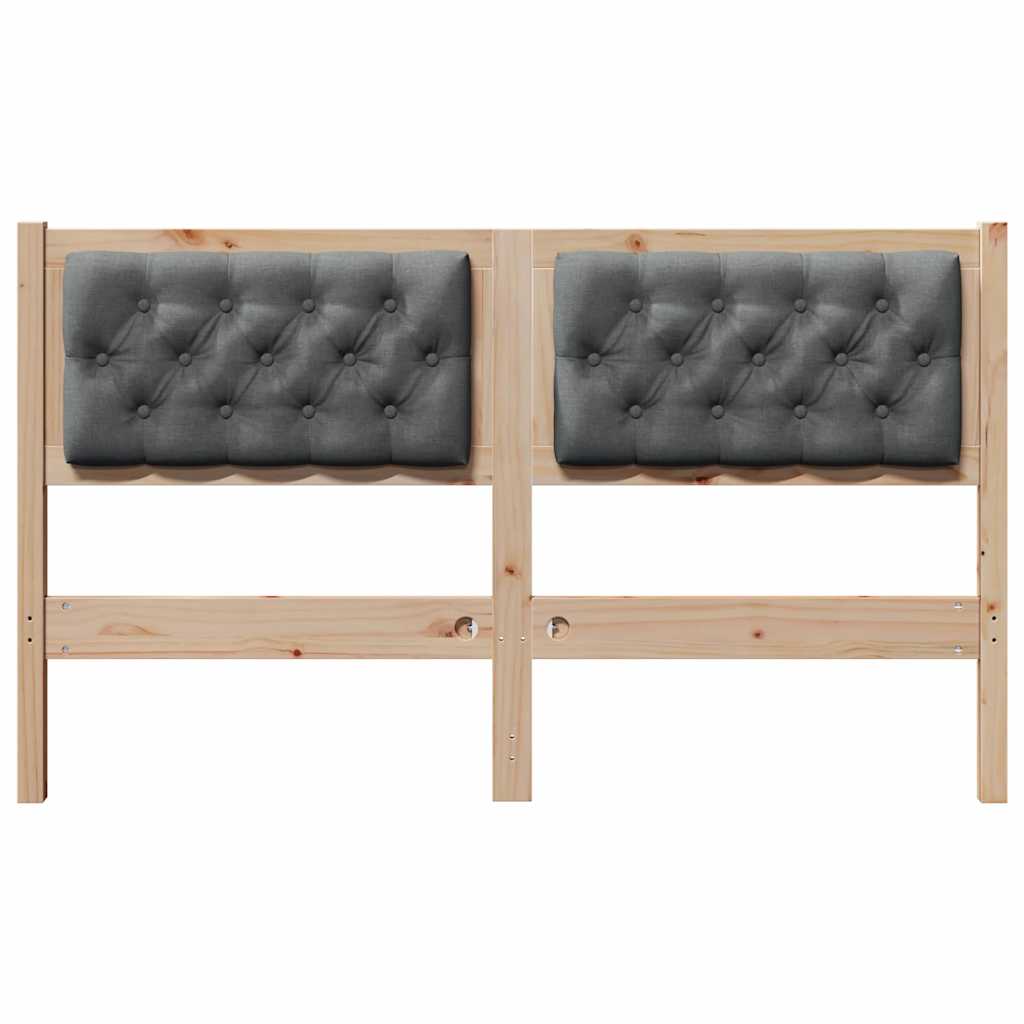 vidaXL Κεφαλάρι Άλλο Καφέ και σκούρο γκρι 150 cm Μασίφ ξύλο πεύκου