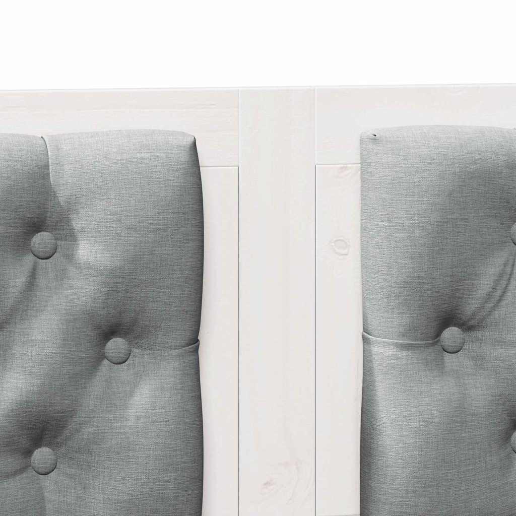 vidaXL Κεφαλάρι Άλλο Λευκό και ανοιχτό γκρι 135 cm Μασίφ ξύλο πεύκου