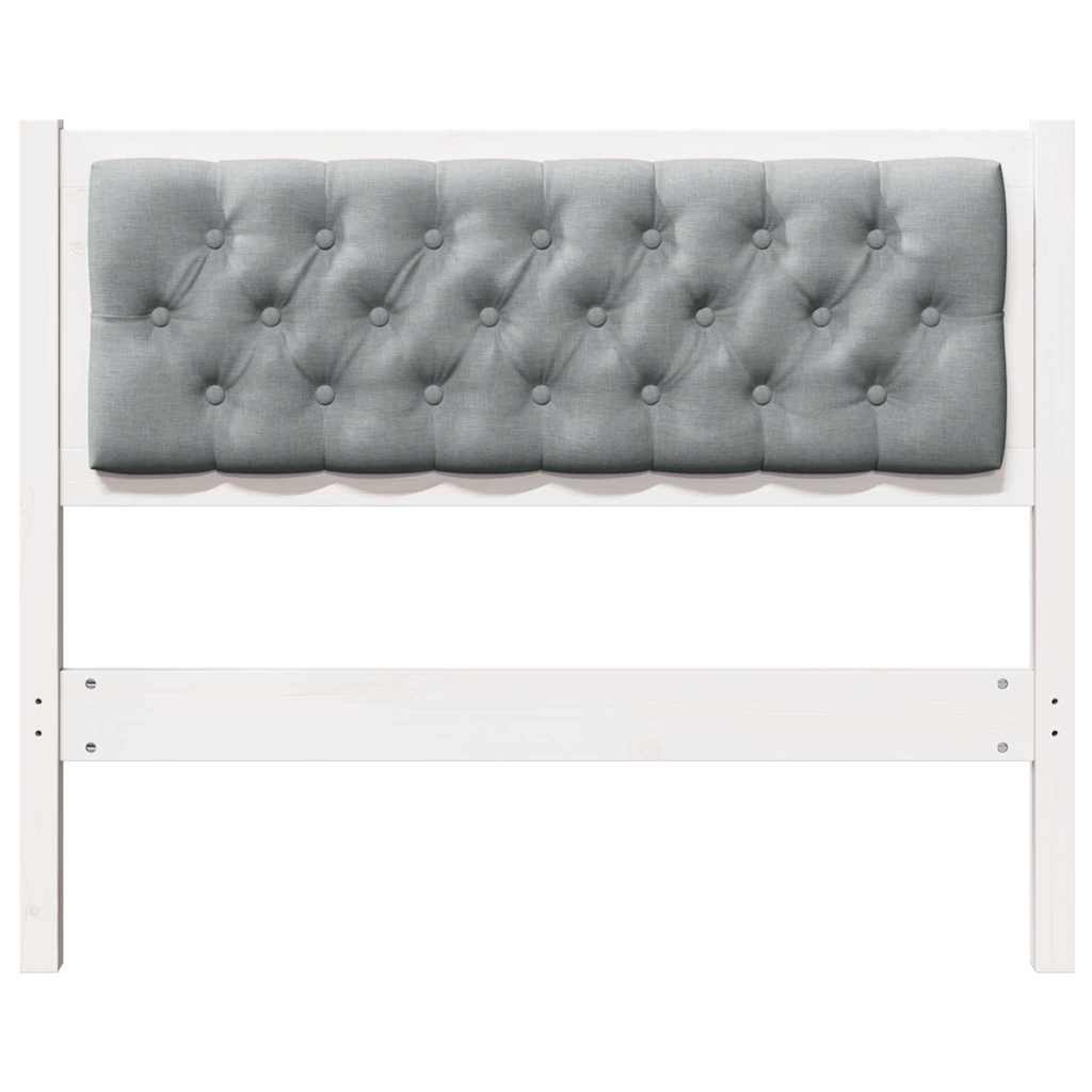 vidaXL Κεφαλάρι Άλλο Λευκό και ανοιχτό γκρι 100 cm Μασίφ ξύλο πεύκου
