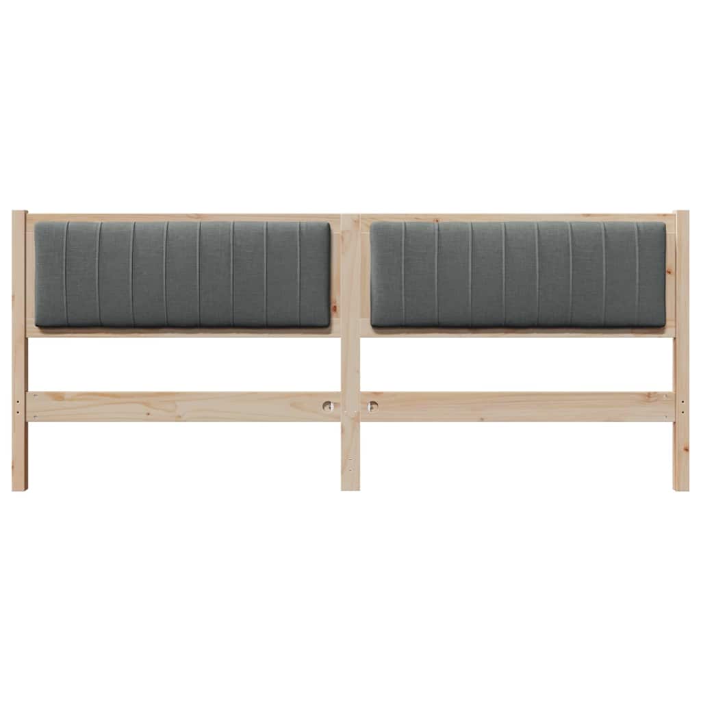 vidaXL Ταπετσαρισμένο κεφαλάρι Καφέ 200 cm Στερεά ξυλεία πεύκου