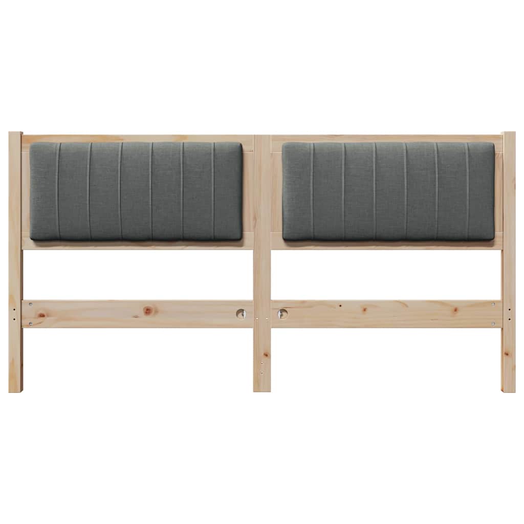 vidaXL Ταπετσαρισμένο κεφαλάρι Καφέ 160 cm Στερεά ξυλεία πεύκου