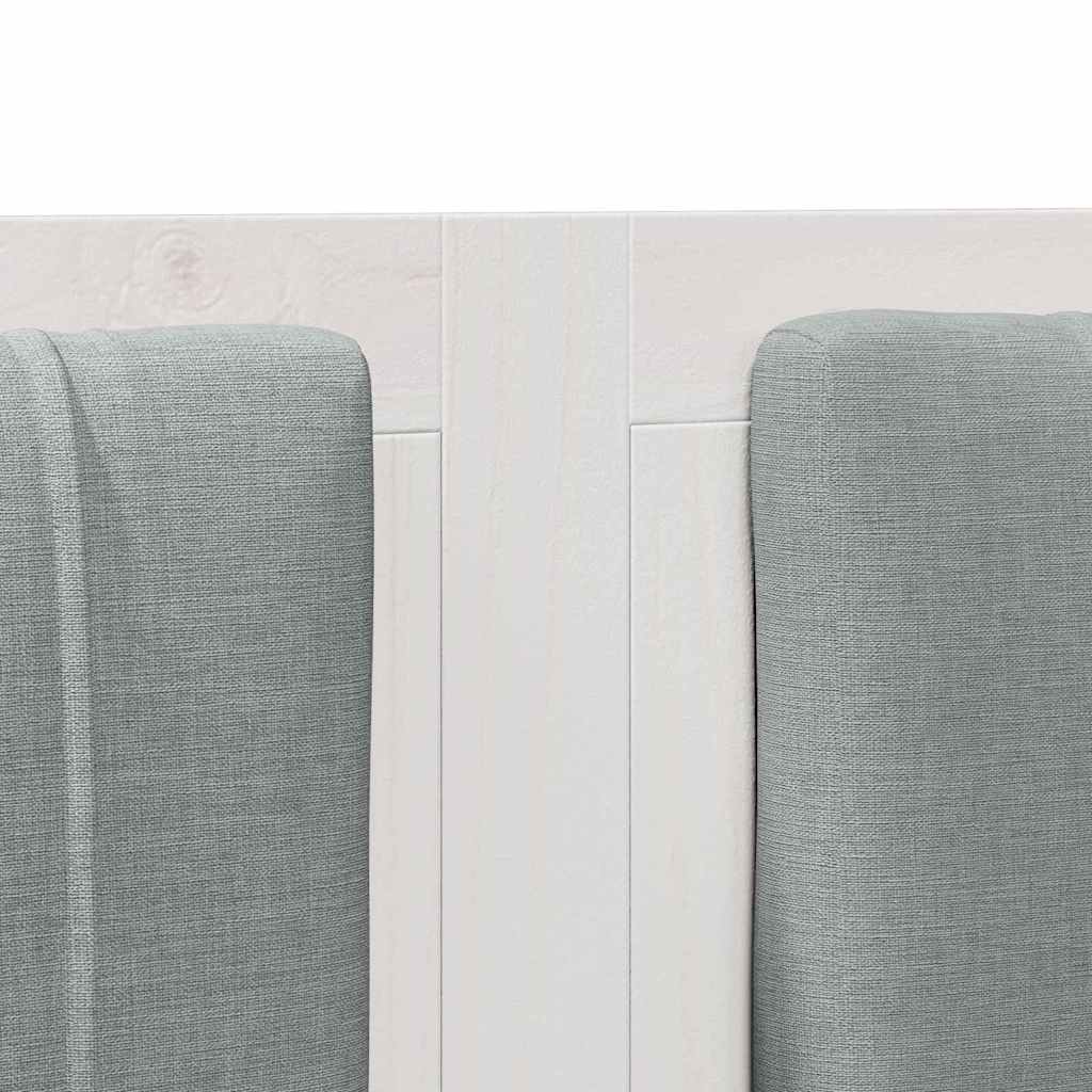 vidaXL Ταπετσαρισμένο κεφαλάρι Λευκό 160 cm Στερεά ξυλεία πεύκου