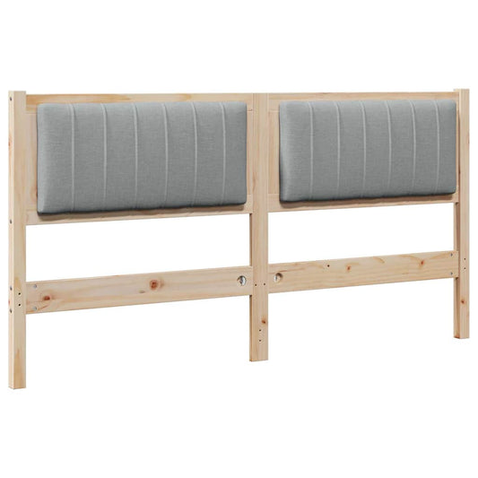 vidaXL Ταπετσαρισμένο κεφαλάρι Καφέ 150 cm Στερεά ξυλεία πεύκου