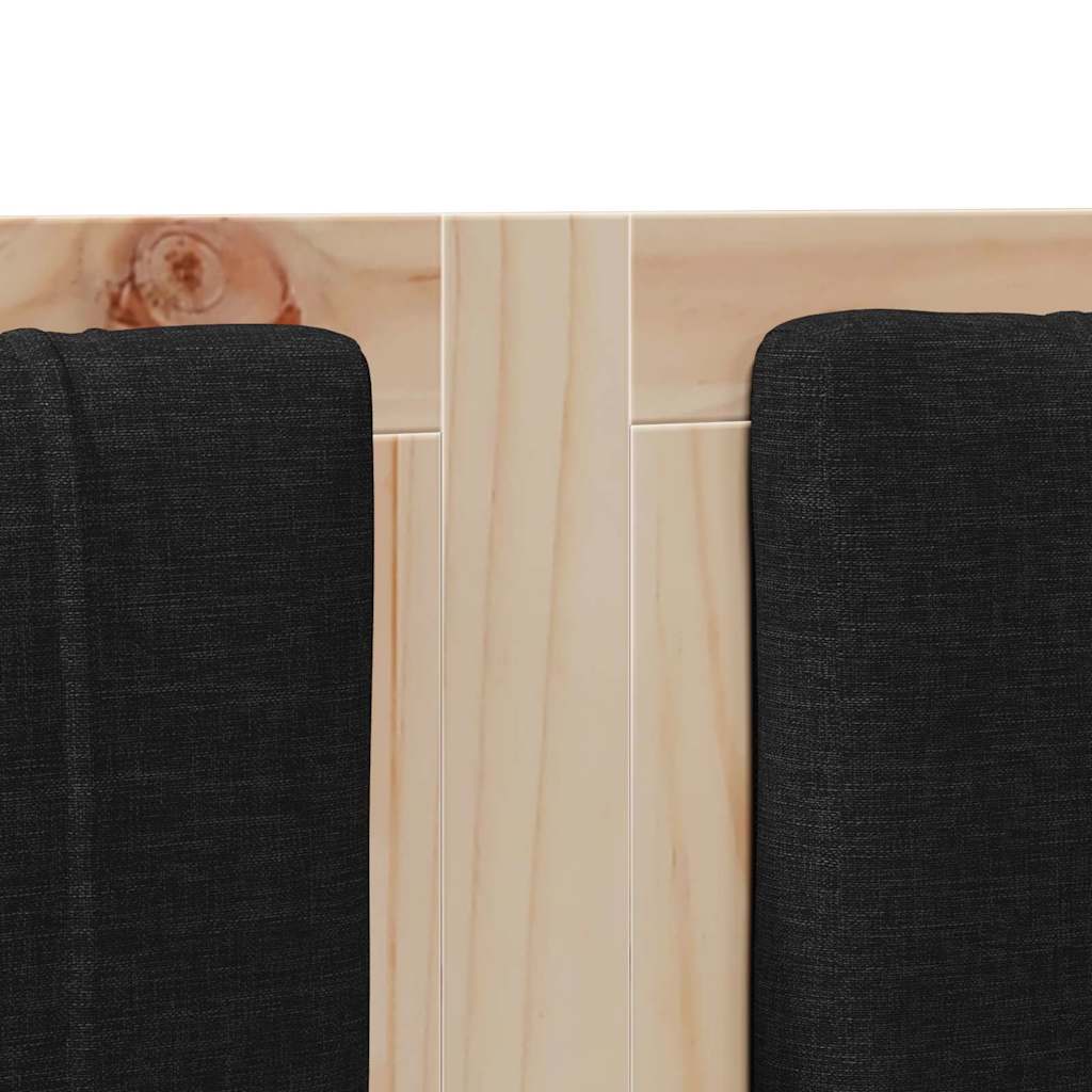 vidaXL Ταπετσαρισμένο κεφαλάρι Καφέ 150 cm Στερεά ξυλεία πεύκου