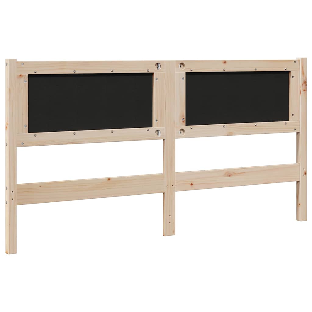 vidaXL Ταπετσαρισμένο κεφαλάρι Καφέ 150 cm Στερεά ξυλεία πεύκου