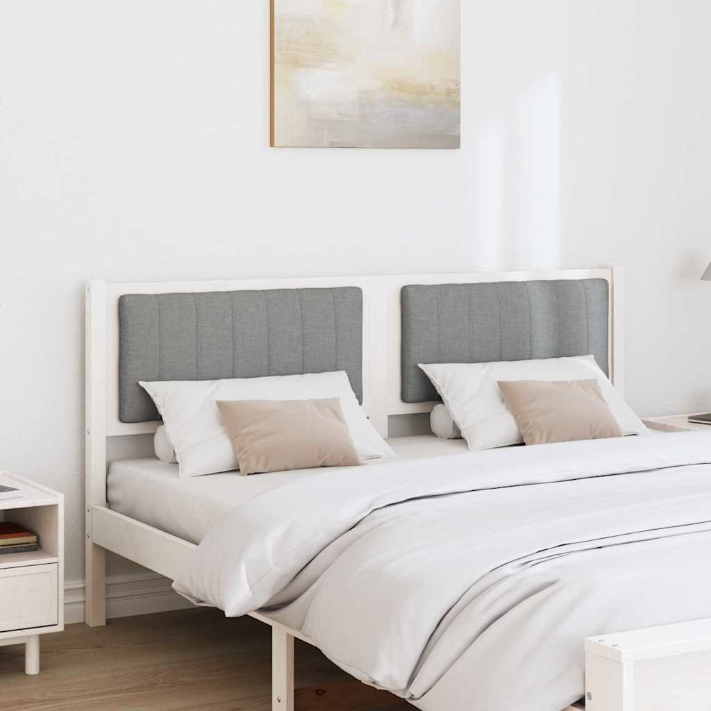 vidaXL Ταπετσαρισμένο κεφαλάρι Λευκό 150 cm Στερεά ξυλεία πεύκου