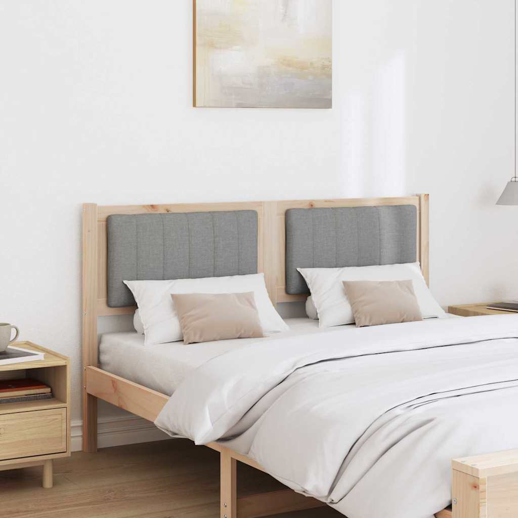 vidaXL Ταπετσαρισμένο κεφαλάρι Καφέ 140 cm Στερεά ξυλεία πεύκου