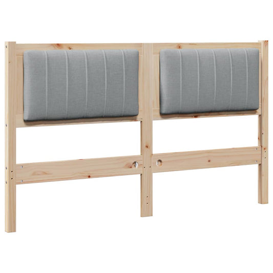 vidaXL Ταπετσαρισμένο κεφαλάρι Καφέ 140 cm Στερεά ξυλεία πεύκου