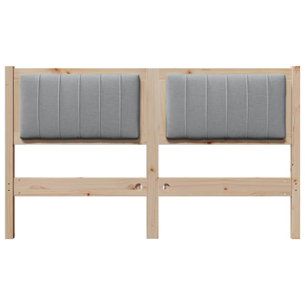 vidaXL Ταπετσαρισμένο κεφαλάρι Καφέ 140 cm Στερεά ξυλεία πεύκου