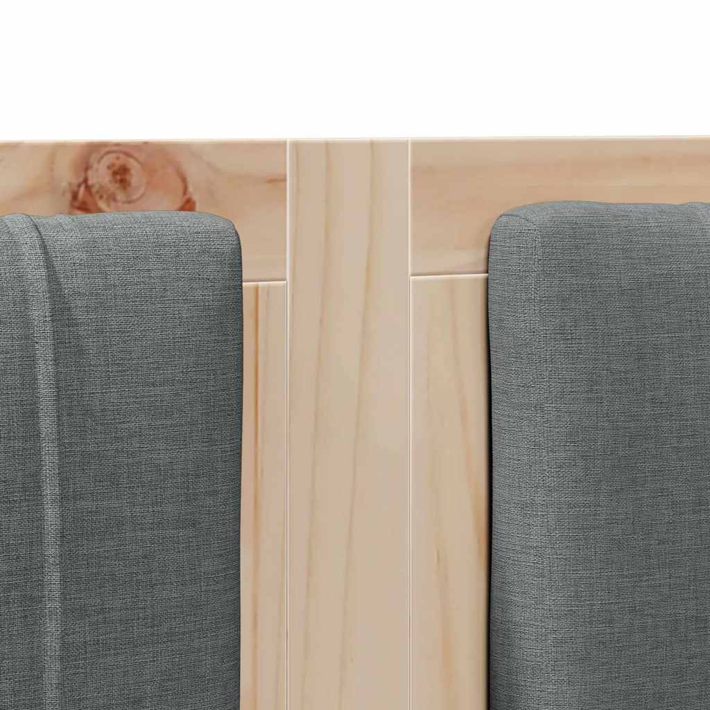 vidaXL Ταπετσαρισμένο κεφαλάρι Καφέ 140 cm Στερεά ξυλεία πεύκου