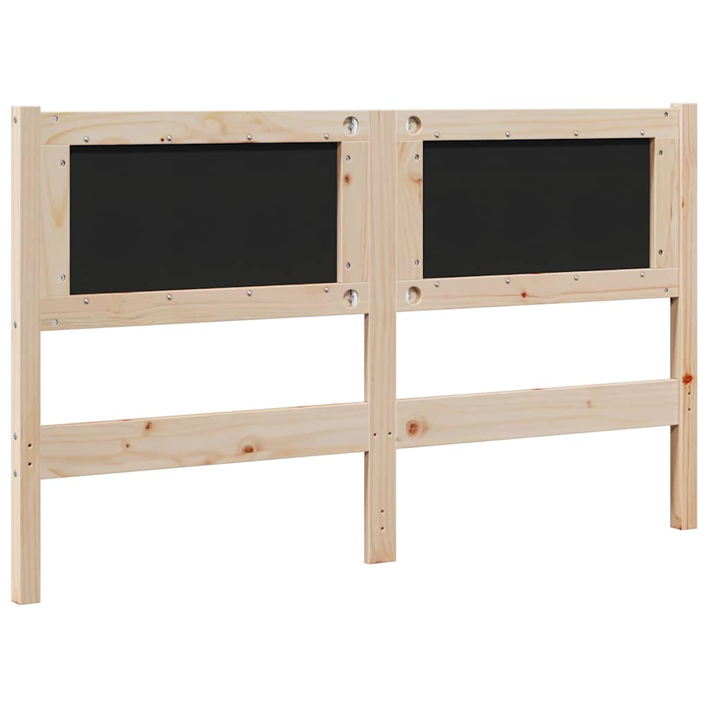 vidaXL Ταπετσαρισμένο κεφαλάρι Καφέ 140 cm Στερεά ξυλεία πεύκου