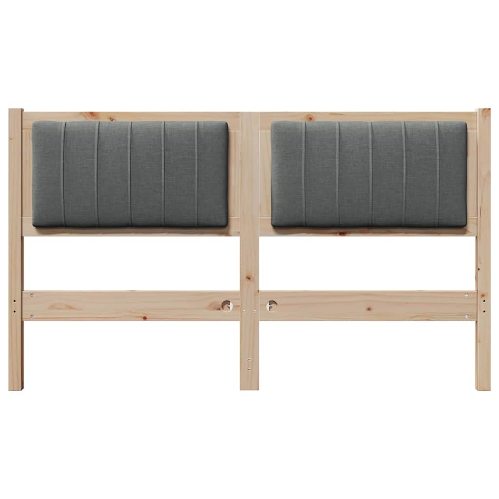 vidaXL Ταπετσαρισμένο κεφαλάρι Καφέ 140 cm Στερεά ξυλεία πεύκου