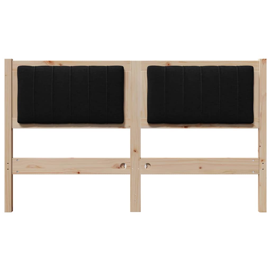 vidaXL Ταπετσαρισμένο κεφαλάρι Καφέ 140 cm Στερεά ξυλεία πεύκου