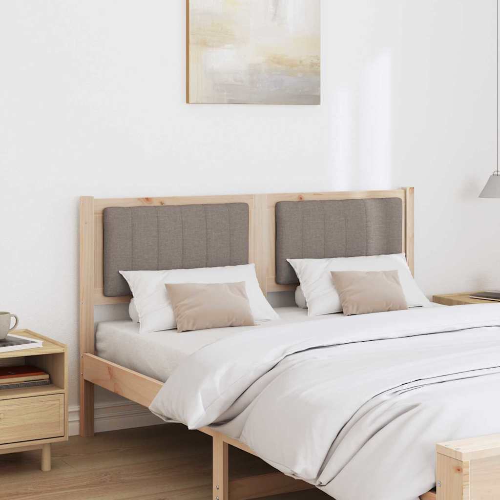 vidaXL Ταπετσαρισμένο κεφαλάρι Καφέ 140 cm Στερεά ξυλεία πεύκου