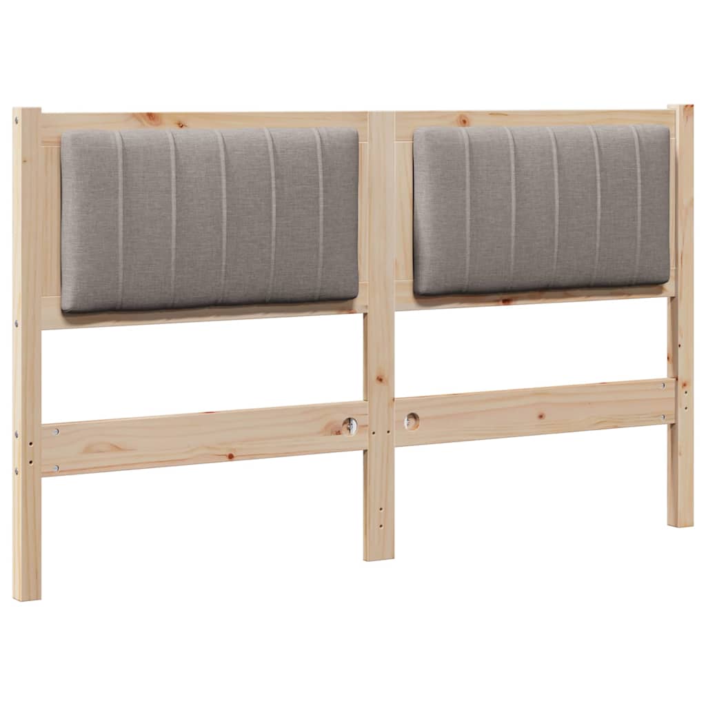 vidaXL Ταπετσαρισμένο κεφαλάρι Καφέ 135 cm Στερεά ξυλεία πεύκου