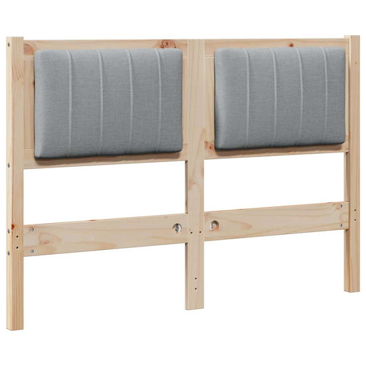 vidaXL Ταπετσαρισμένο κεφαλάρι Καφέ 120 cm Στερεά ξυλεία πεύκου