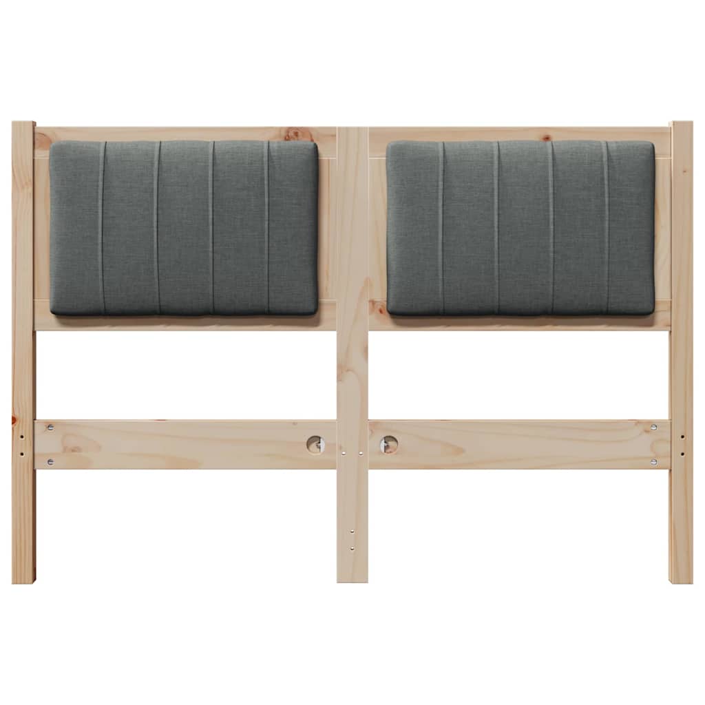 vidaXL Ταπετσαρισμένο κεφαλάρι Καφέ 120 cm Στερεά ξυλεία πεύκου