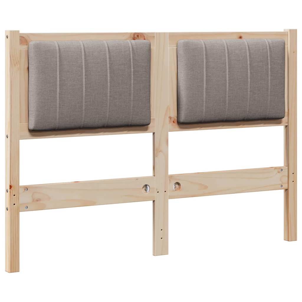 vidaXL Ταπετσαρισμένο κεφαλάρι Καφέ 120 cm Στερεά ξυλεία πεύκου