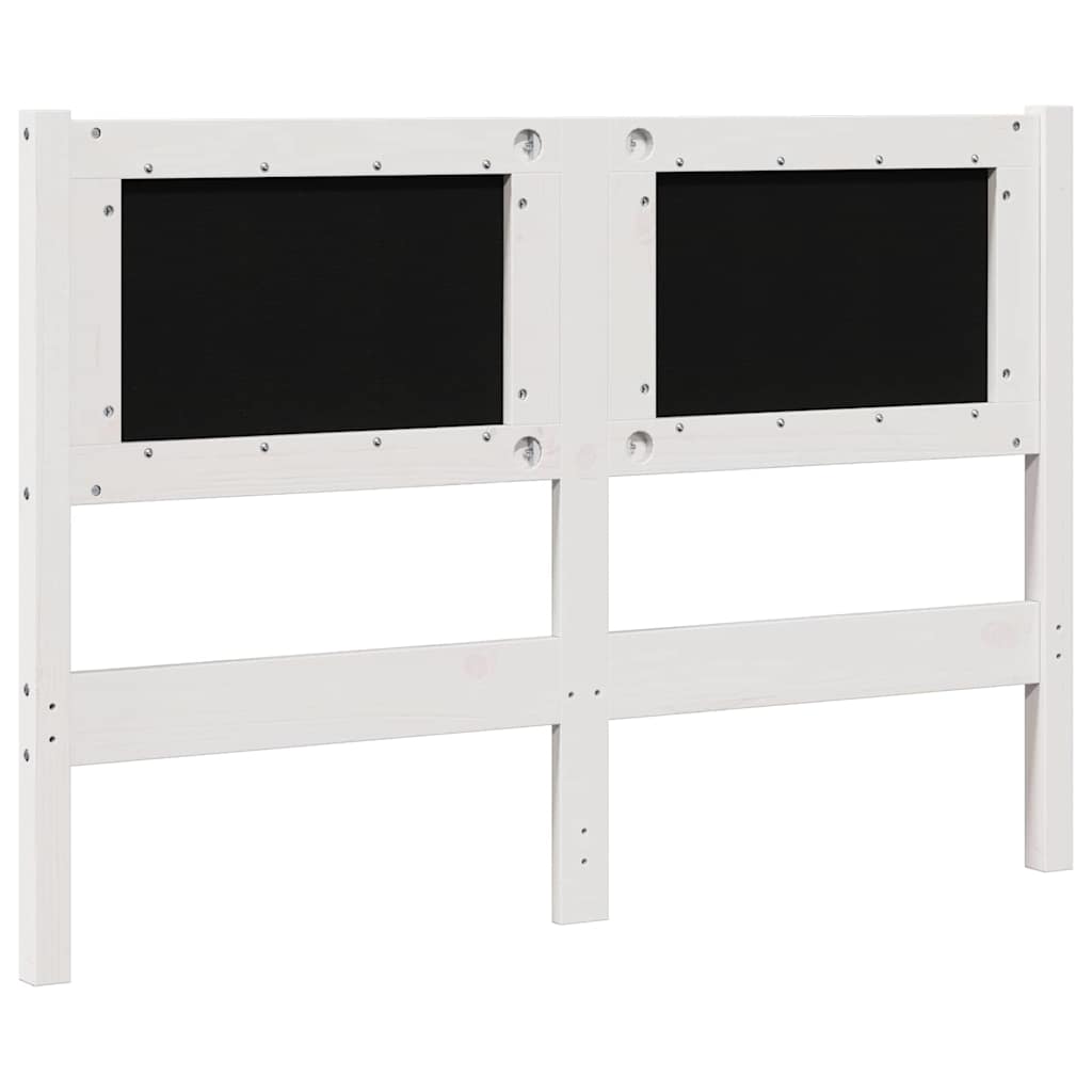 vidaXL Ταπετσαρισμένο κεφαλάρι Λευκό 120 cm Στερεά ξυλεία πεύκου