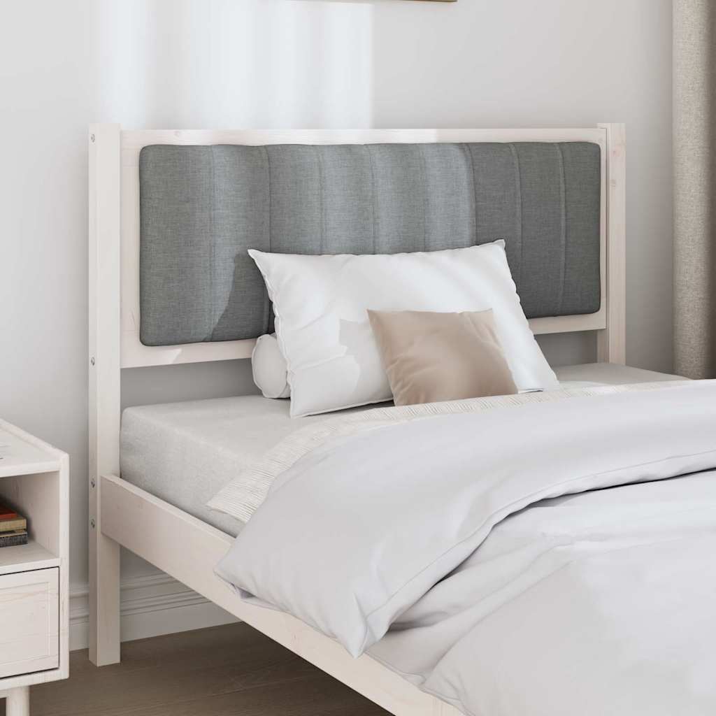 vidaXL Ταπετσαρισμένο κεφαλάρι Λευκό 100 cm Στερεά ξυλεία πεύκου