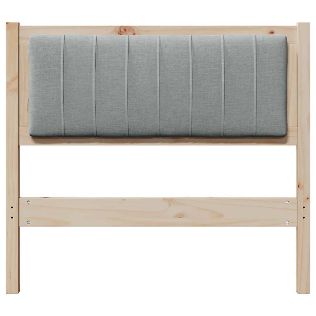 vidaXL Ταπετσαρισμένο κεφαλάρι Καφέ 90 cm Στερεά ξυλεία πεύκου