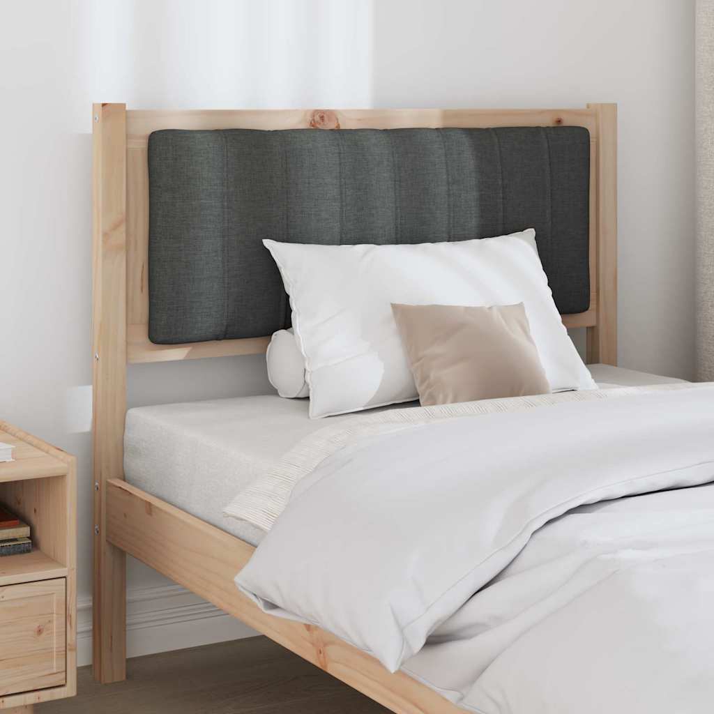 vidaXL Ταπετσαρισμένο κεφαλάρι Καφέ 90 cm Στερεά ξυλεία πεύκου