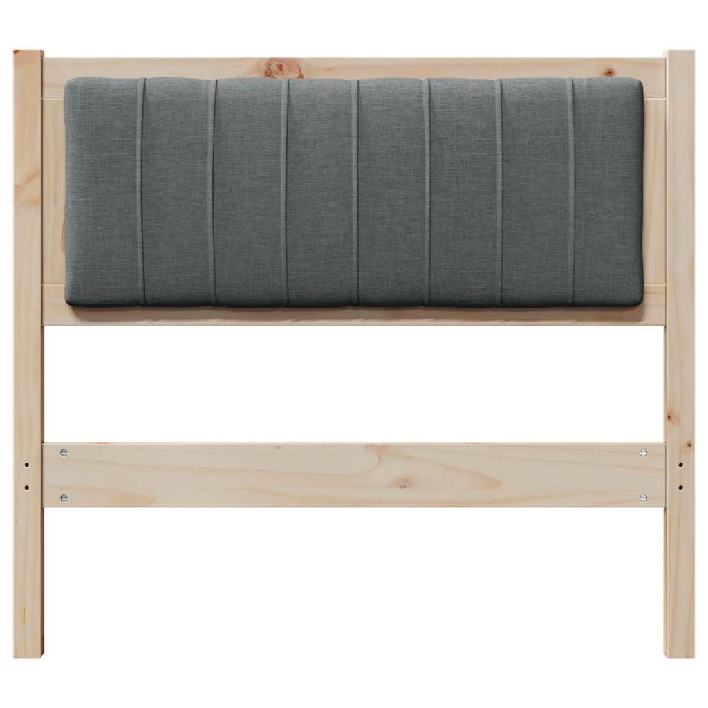 vidaXL Ταπετσαρισμένο κεφαλάρι Καφέ 90 cm Στερεά ξυλεία πεύκου