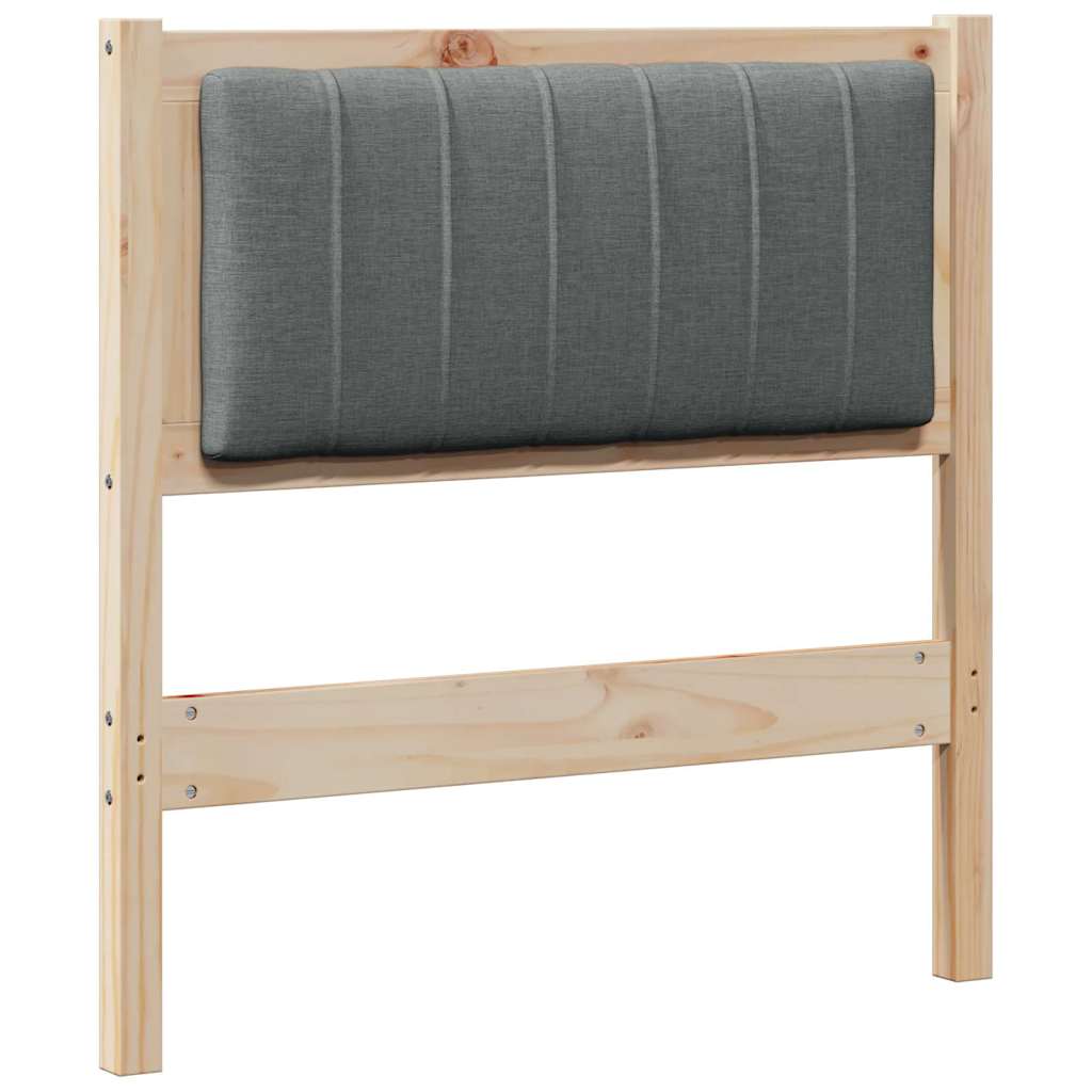 vidaXL Ταπετσαρισμένο κεφαλάρι Καφέ 80 cm Στερεά ξυλεία πεύκου