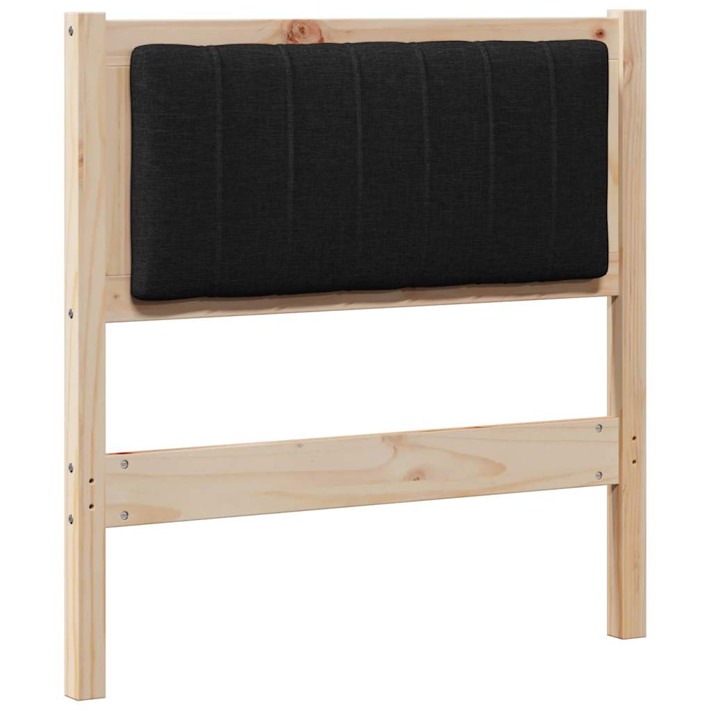 vidaXL Ταπετσαρισμένο κεφαλάρι Καφέ 75 cm Στερεά ξυλεία πεύκου