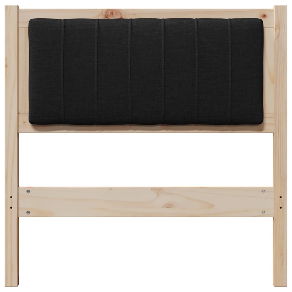 vidaXL Ταπετσαρισμένο κεφαλάρι Καφέ 75 cm Στερεά ξυλεία πεύκου