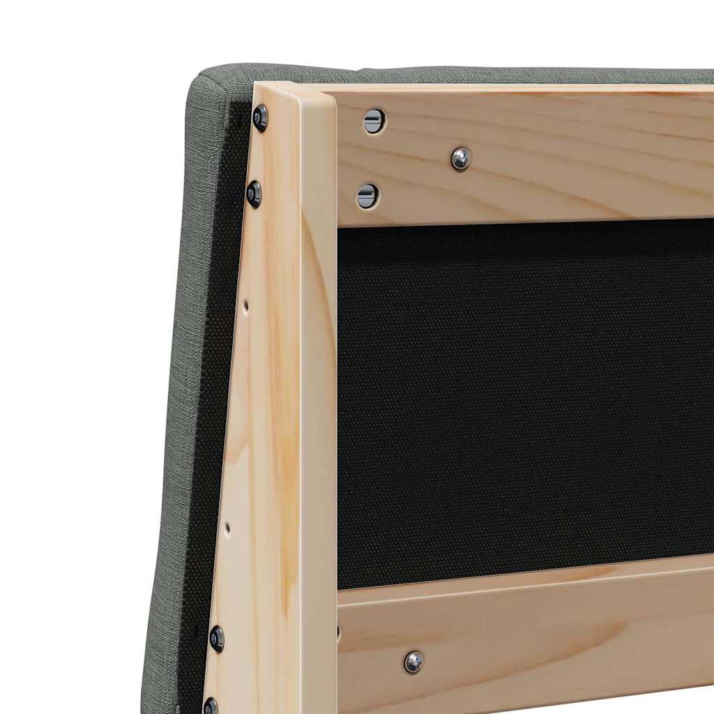 vidaXL Ταπετσαρισμένο κεφαλάρι Σκούρο Γκρι 200 cm Στερεά ξυλεία πεύκου