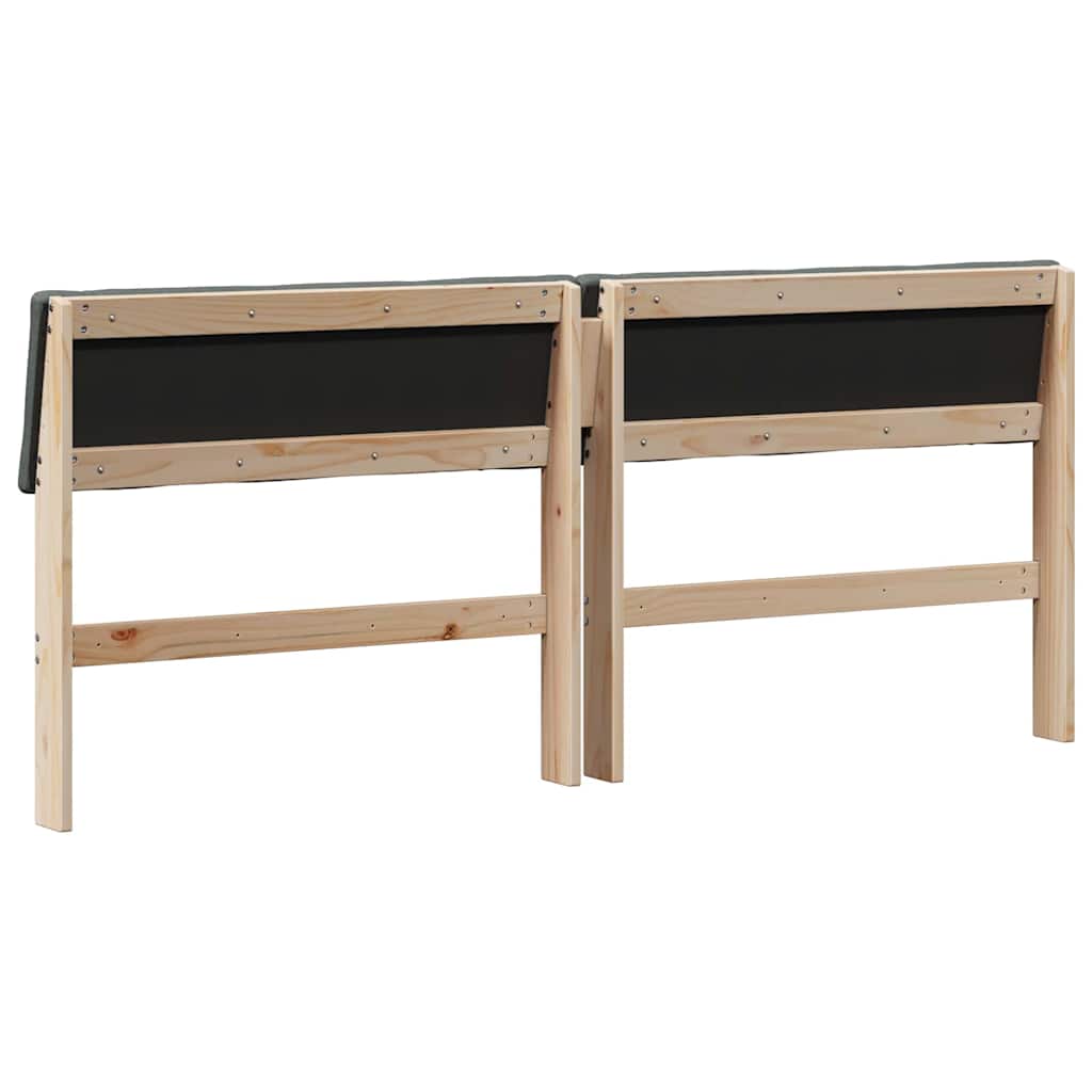 vidaXL Ταπετσαρισμένο κεφαλάρι Σκούρο Γκρι 200 cm Στερεά ξυλεία πεύκου