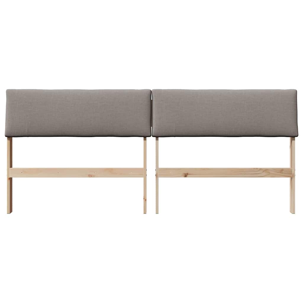 vidaXL Ταπετσαρισμένο κεφαλάρι Taupe 200 cm Στερεά ξυλεία πεύκου