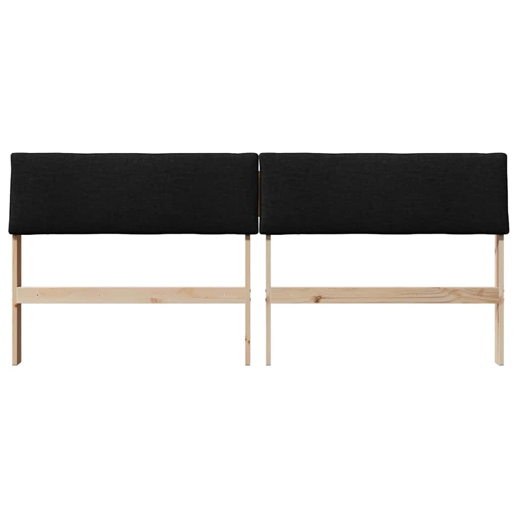 vidaXL Ταπετσαρισμένο κεφαλάρι Μαύρο 180 cm Στερεά ξυλεία πεύκου