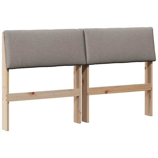 vidaXL Ταπετσαρισμένο κεφαλάρι Taupe 160 cm Στερεά ξυλεία πεύκου