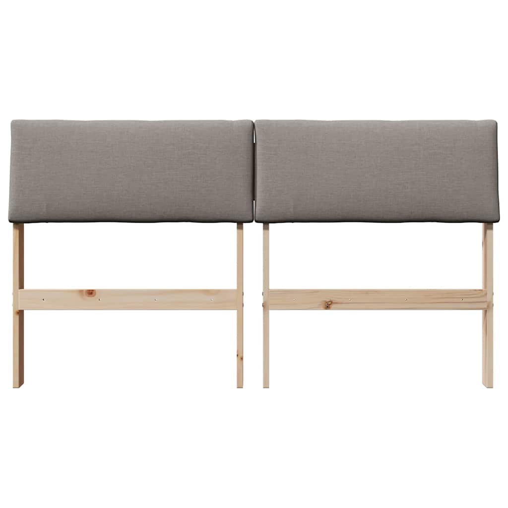 vidaXL Ταπετσαρισμένο κεφαλάρι Taupe 160 cm Στερεά ξυλεία πεύκου