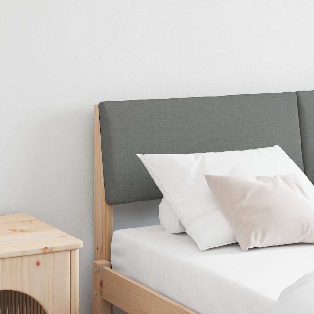 vidaXL Ταπετσαρισμένο κεφαλάρι Σκούρο Γκρι 150 cm Στερεά ξυλεία πεύκου