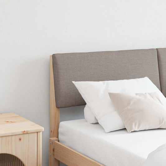 vidaXL Ταπετσαρισμένο κεφαλάρι Taupe 140 cm Στερεά ξυλεία πεύκου