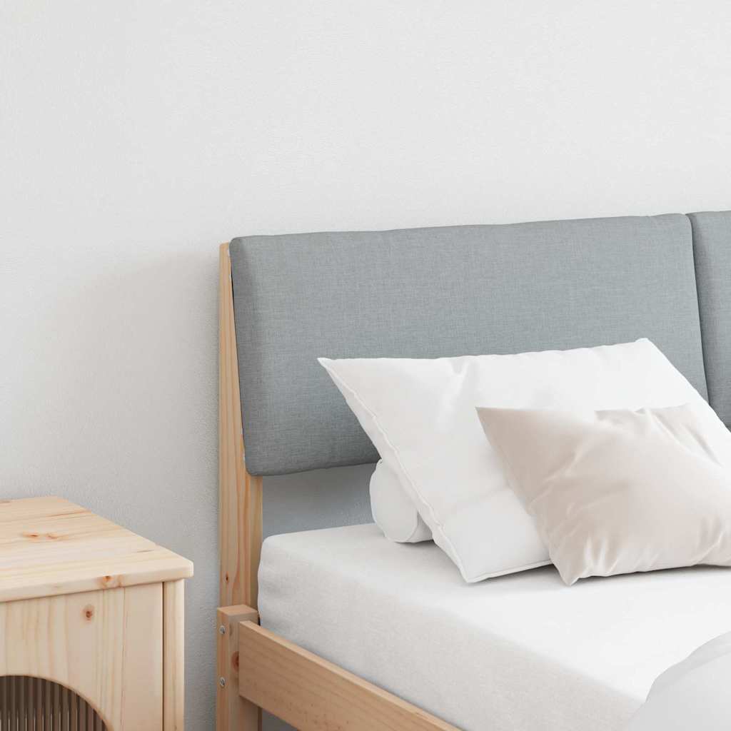 vidaXL Ταπετσαρισμένο κεφαλάρι Ανοιχτό γκρι 135 cm