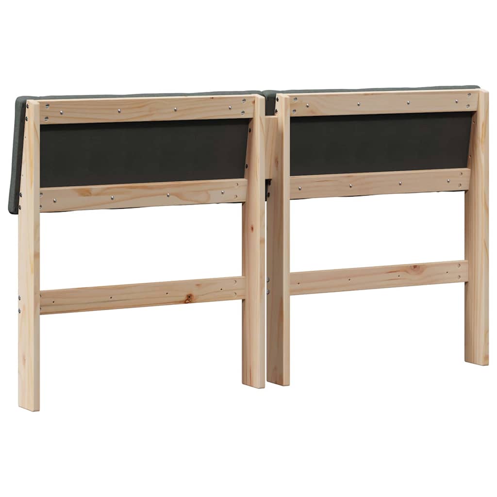 vidaXL Ταπετσαρισμένο κεφαλάρι Σκούρο Γκρι 135 cm Στερεά ξυλεία πεύκου