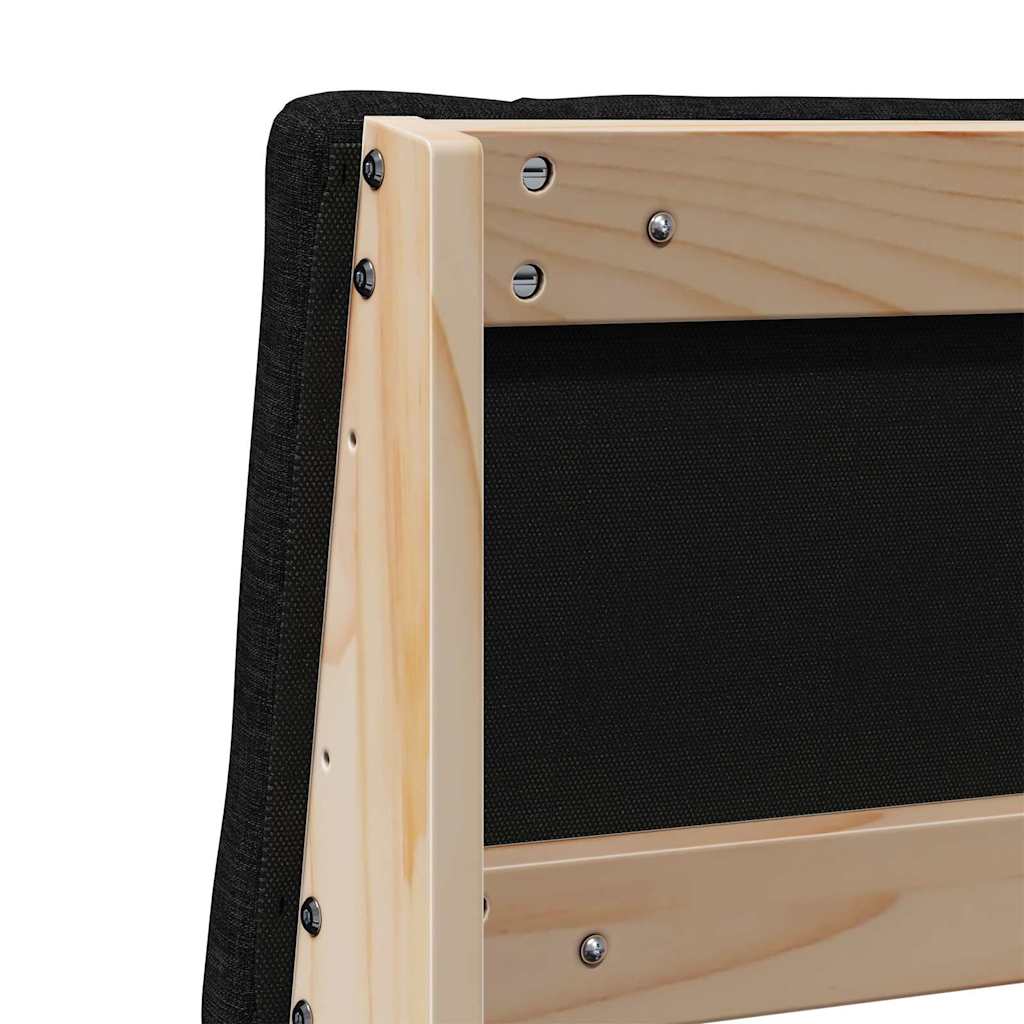 vidaXL Ταπετσαρισμένο κεφαλάρι Μαύρο 120 cm Στερεά ξυλεία πεύκου